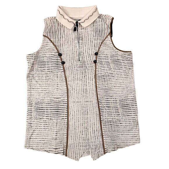 Jamie Sadock ~ Women’s Collared  Sleeveless Top ~ size Medium ~ 100% Cotton - Picture 5 of 14